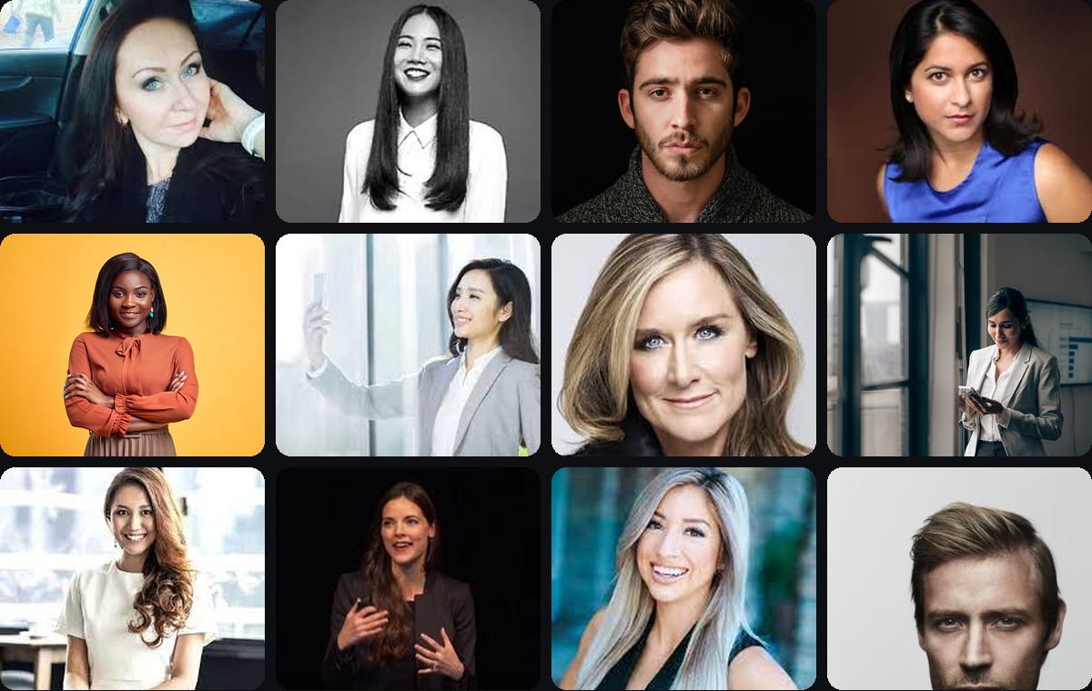 A grid of RenDate member profile photos — real people using free dating and local chat on rendate.site
